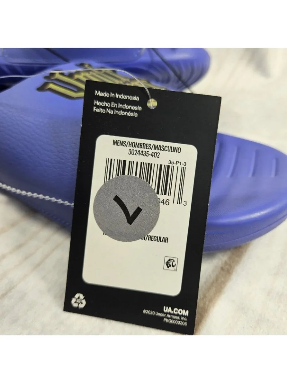 Under Armour Ansa Graphic Logo Slides Mens 7 Lavender Purple Sandal 3024435-402